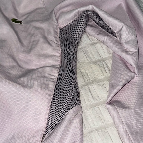 Lacoste pink track jacket woman’s UK 10 US 6 vintage mesh side detail - Picture 7 of 11